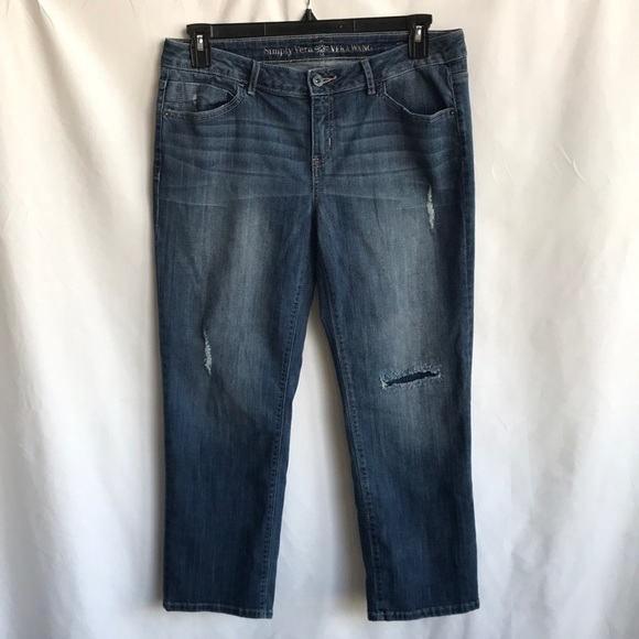 Simply Vera Vera Wang relaxed boyfriend jeans, size 6 - Picture 1 of 16